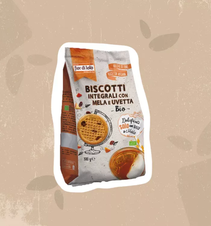 Biscotti integrali con mela e uvetta Bio