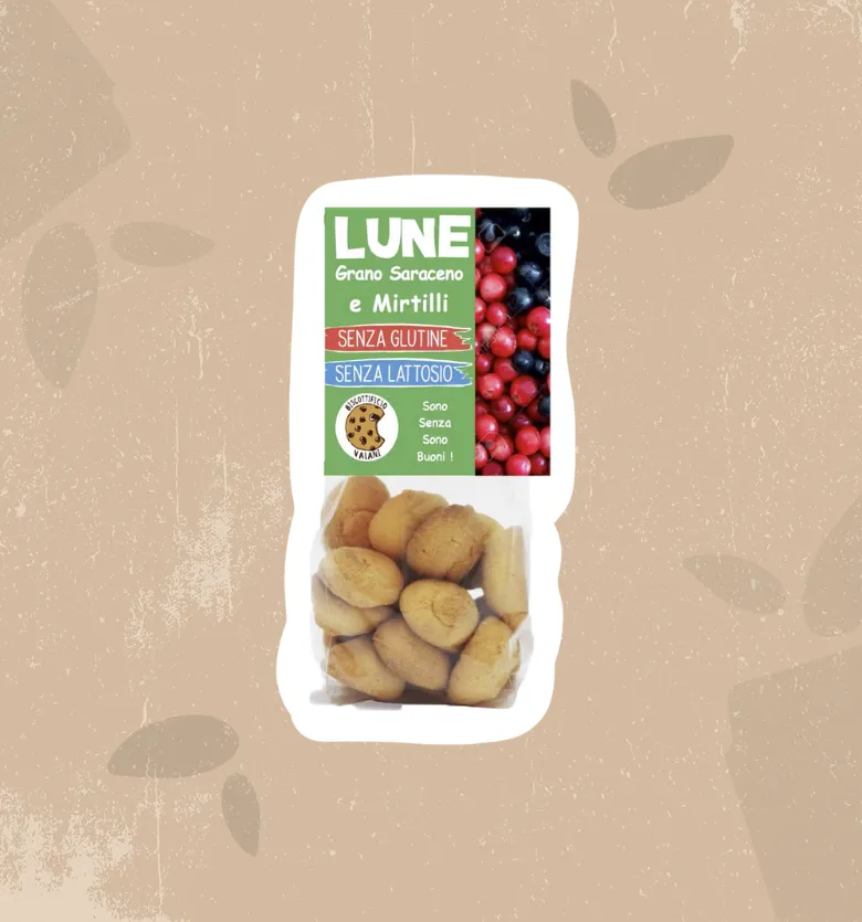 Biscotti Lune Grano Saraceno e Mirtilli rossi