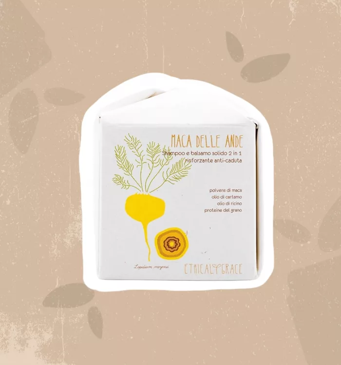 Maca delle Ande Shampoo e Balsamo Solido 2 in 1 Anticaduta - Ethical grace (90g)